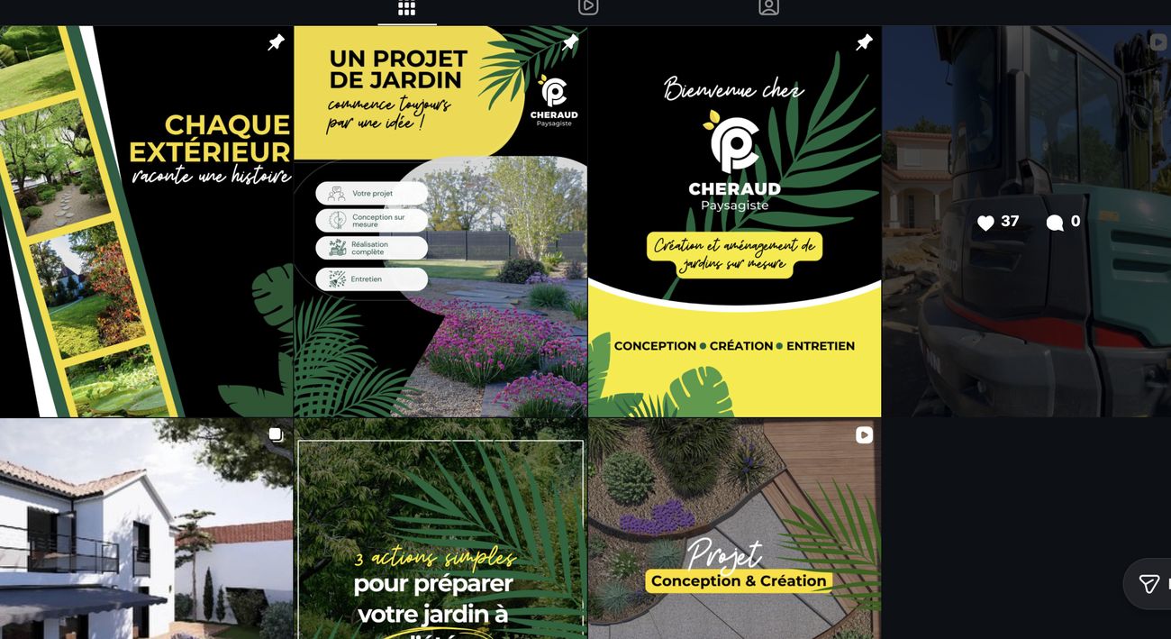 Feed Instagram, Cheraud Paysagiste