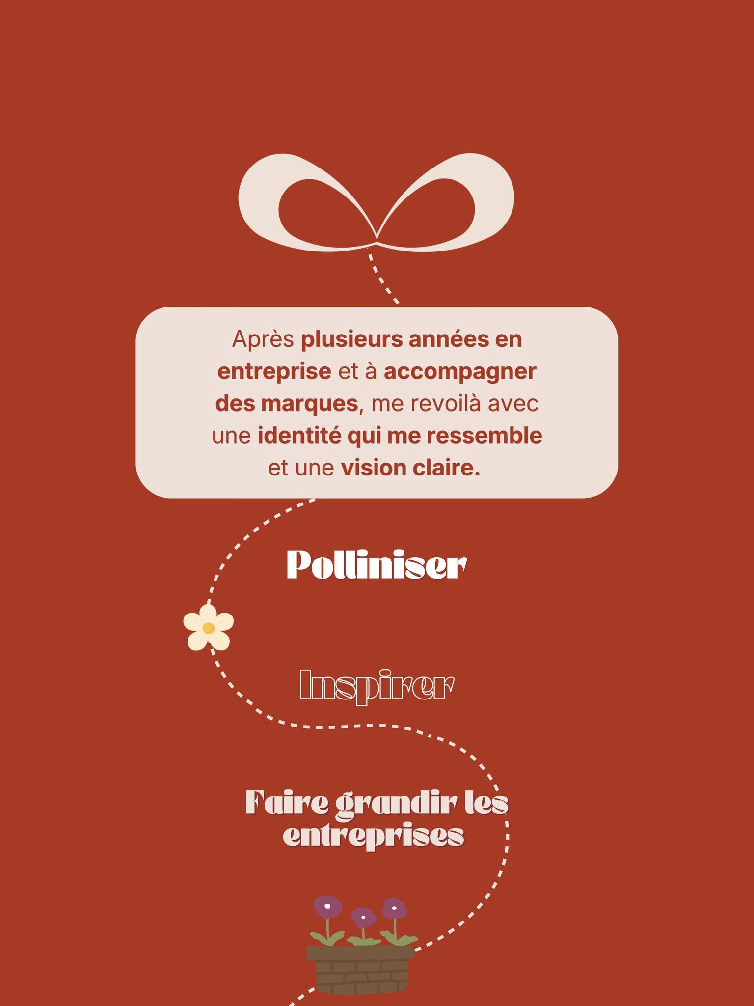 Création Beecom — Polliniser · Inspirer · Faire grandir (illustration)